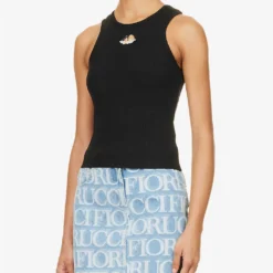 FIORUCCI Angels Organic Stretch-cotton Top 7 FIORUCCI Angels Organic Stretch-cotton Top -Outlet Pique Style Store R04168335 BLACK ALT02