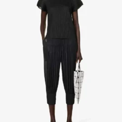 Tropical Winter Pleated Knitted Top -Outlet Pique Style Store R04168565 GREEN ALT01