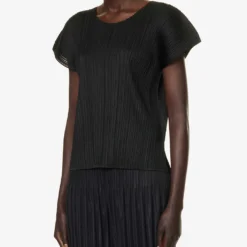 Tropical Winter Pleated Knitted Top -Outlet Pique Style Store R04168565 GREEN ALT02