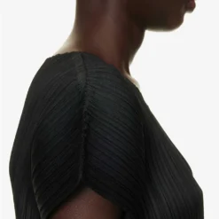 Tropical Winter Pleated Knitted Top -Outlet Pique Style Store R04168565 GREEN ALT04