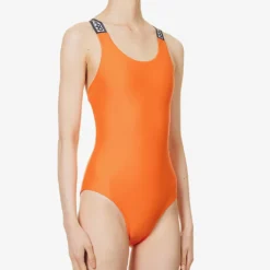 Exclusive Logo-print Stretch-recycled Polyamide Swimsuit -Outlet Pique Style Store R04168676 RED ALT02