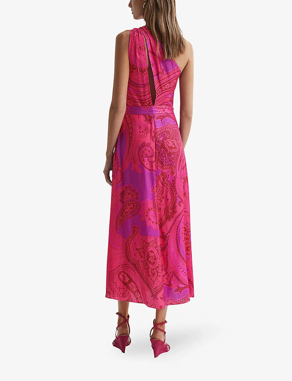 Reiss Mila Paisley-print One-shoulder Woven Midi Dress 3 Reiss Mila Paisley-print One-shoulder Woven Midi Dress - Image 3