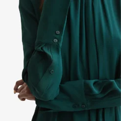 Reiss Phoenix Pleated-front Woven Midi Dress -Outlet Pique Style Store R04169047 GREEN ALT04