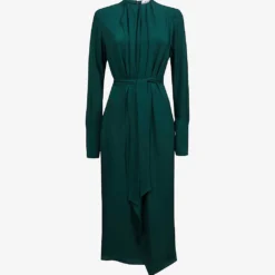 Reiss Phoenix Pleated-front Woven Midi Dress