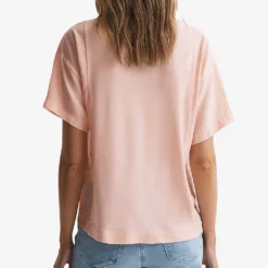 Reiss Sofia Patch-pocket Short-sleeve Cotton-blend T-shirt -Outlet Pique Style Store R04169181 PINK ALT03