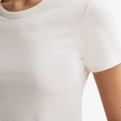 Reiss Sandy Round-neck Cotton T-shirt -Outlet Pique Style Store R04169191 IVORY ALT04