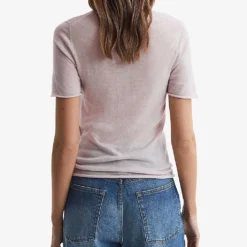 Reiss Alicia Round-neck Knitted Wool T-shirt -Outlet Pique Style Store R04169287 NEUTRAL ALT03