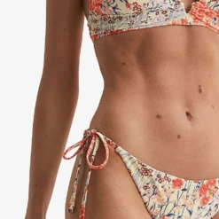 Reiss Daniella Floral-print Side-tie Stretch-woven Bikini Bottoms -Outlet Pique Style Store R04169501 PINKPRINT ALT02