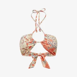 Reiss Lola Floral-print Halter-neck Bikini Top