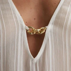 Reiss April Semi-sheer Striped Woven Kaftan -Outlet Pique Style Store R04169521 WHITE ALT04