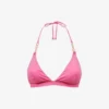 Reiss Ripley Triangle-shape Chain-embellished Stretch-woven Bikini Top