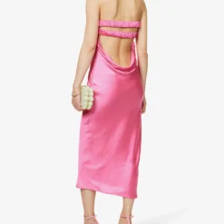 Exclusive Heather Strapless Satin Maxi Dress -Outlet Pique Style Store R04169537 FUCHSIA ALT01