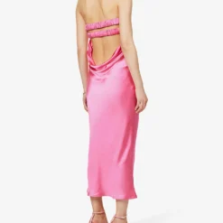 Exclusive Heather Strapless Satin Maxi Dress -Outlet Pique Style Store R04169537 FUCHSIA ALT03