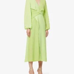 Exclusive Frieda Colour-block Woven Maxi Dress 8 Exclusive Frieda Colour-block Woven Maxi Dress -Outlet Pique Style Store R04169539 GREEN ALT02