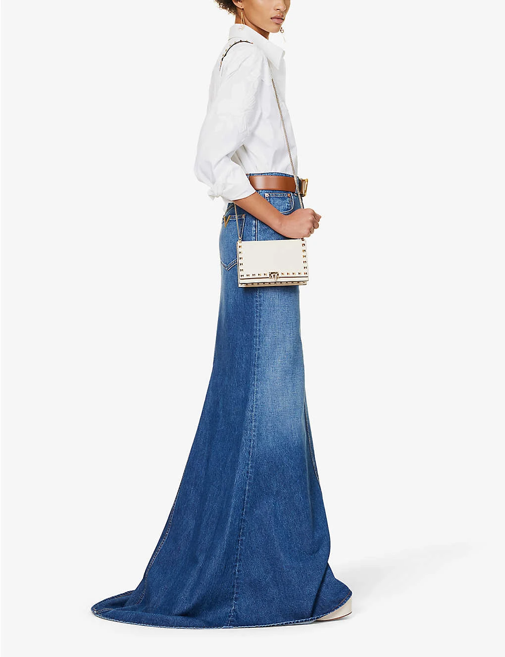 Valentino High-rise Train-hem Denim Maxi Skirt 2 Valentino High-rise Train-hem Denim Maxi Skirt - Image 2
