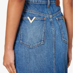 Valentino High-rise Train-hem Denim Maxi Skirt 10 Valentino High-rise Train-hem Denim Maxi Skirt -Outlet Pique Style Store R04169660 DENIMSCURO ALT04
