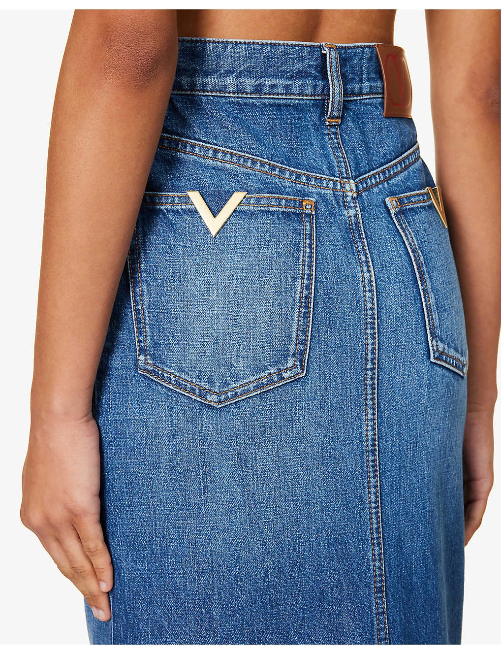 Valentino High-rise Train-hem Denim Maxi Skirt 5 Valentino High-rise Train-hem Denim Maxi Skirt - Image 5