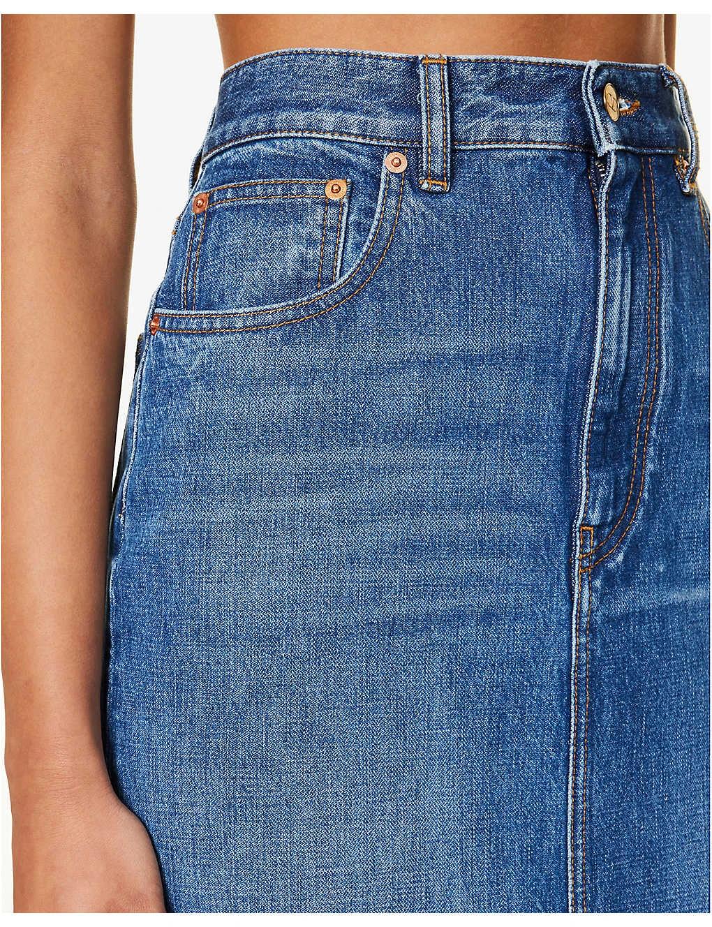 Valentino High-rise Train-hem Denim Maxi Skirt 6 Valentino High-rise Train-hem Denim Maxi Skirt - Image 6