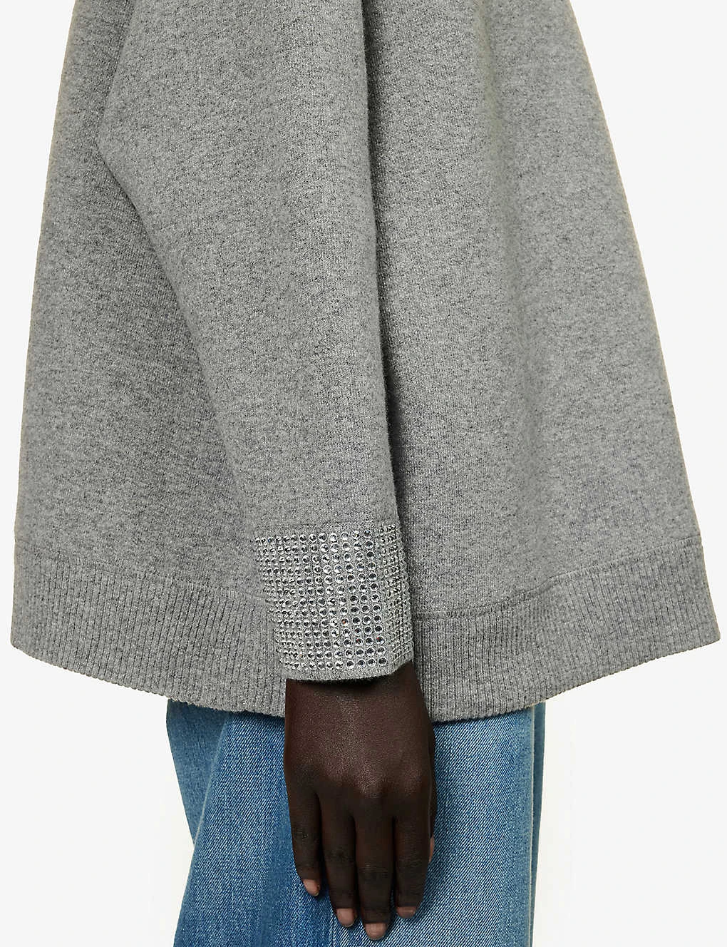 Valentino Rhinestone-embellished Oversized Wool-blend Knitted Sweatshirt 5 Valentino Rhinestone-embellished Oversized Wool-blend Knitted Sweatshirt - Image 5