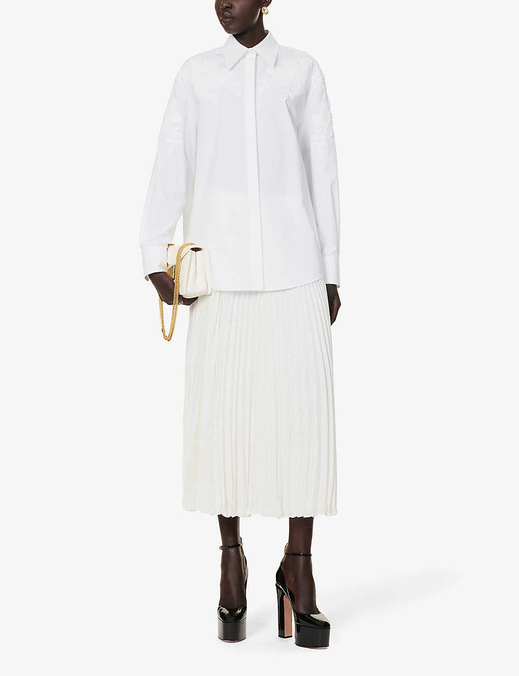 Valentino Pleated Silk Midi Skirt 2 Valentino Pleated Silk Midi Skirt - Image 2