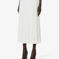 Valentino Pleated Silk Midi Skirt 7 Valentino Pleated Silk Midi Skirt -Outlet Pique Style Store R04169682 AVORIO ALT02