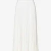Valentino Pleated Silk Midi Skirt