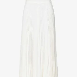 Valentino Pleated Silk Midi Skirt