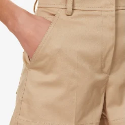 Valentino Pressed-crease Straight-leg Stretch-cotton Shorts 11 Valentino Pressed-crease Straight-leg Stretch-cotton Shorts -Outlet Pique Style Store R04169689 BEIGE ALT05