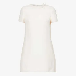 Valentino Bow-embellished Wool-blend Mini Dress