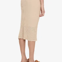 Joseph Ribbed Mid-rise Stretch-knit Midi Pencil Skirt -Outlet Pique Style Store R04169973 DESERTCOMBO ALT03