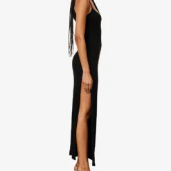 Kori One-shoulder Stretch-woven Maxi Dress -Outlet Pique Style Store R04171062 BLACK ALT02
