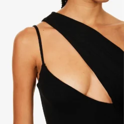 Kori One-shoulder Stretch-woven Maxi Dress -Outlet Pique Style Store R04171062 BLACK ALT04