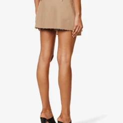 Adara Pleated Woven Mini Skirt -Outlet Pique Style Store R04171063 CAMEL ALT03
