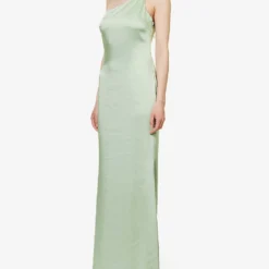 Amelia One-shoulder Satin Bridesmaid Dress -Outlet Pique Style Store R04171521 SAGE ALT02