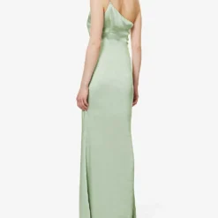 Amelia One-shoulder Satin Bridesmaid Dress -Outlet Pique Style Store R04171521 SAGE ALT03