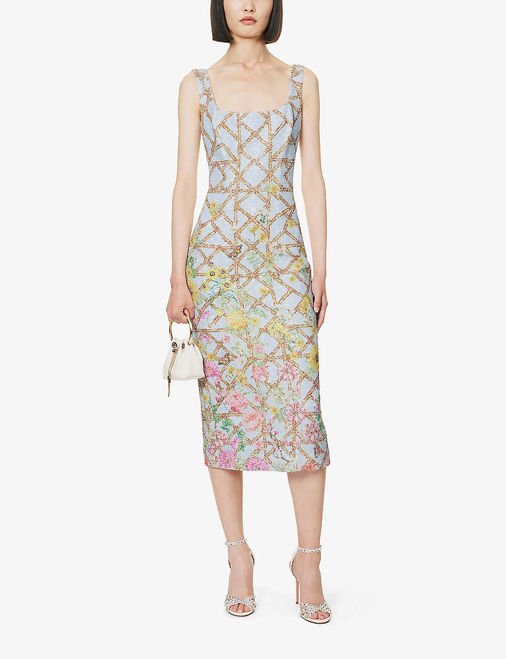 Agave Sequin-embellished Fitted Woven Midi Dress 2 Agave Sequin-embellished Fitted Woven Midi Dress - Image 2