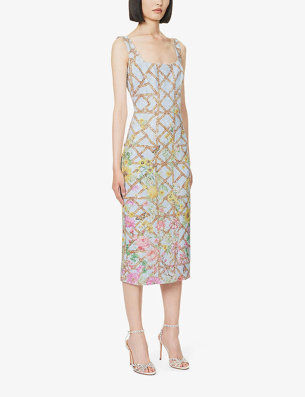 Agave Sequin-embellished Fitted Woven Midi Dress 3 Agave Sequin-embellished Fitted Woven Midi Dress - Image 3