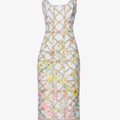 Agave Sequin-embellished Fitted Woven Midi Dress