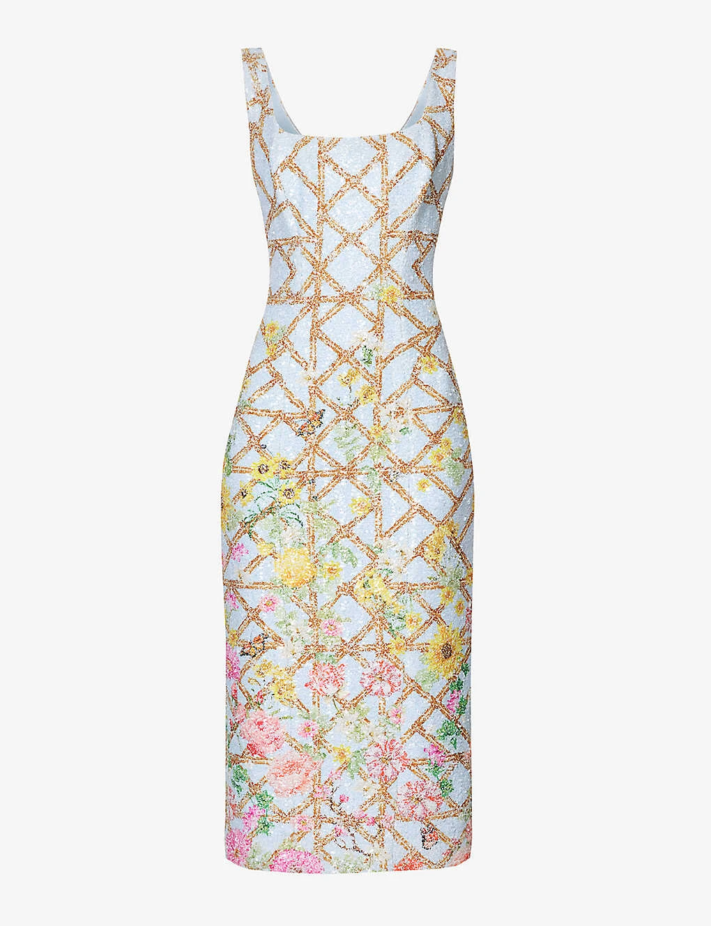 Agave Sequin-embellished Fitted Woven Midi Dress 1 Agave Sequin-embellished Fitted Woven Midi Dress