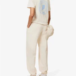 Sporty & Rich X Prince Club Logo-printed Cotton-jersey T-shirt -Outlet Pique Style Store R04173068 CREAMBLUE ALT01