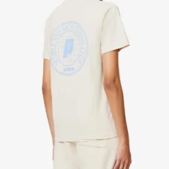 Sporty & Rich X Prince Club Logo-printed Cotton-jersey T-shirt -Outlet Pique Style Store R04173068 CREAMBLUE ALT03