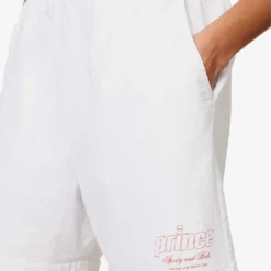 Sporty & Rich X Prince Brand-print Cotton-jersey Shorts -Outlet Pique Style Store R04173076 WHITERED ALT04