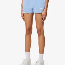 Sporty & Rich X Prince Brand-embroidered Cotton Shorts -Outlet Pique Style Store R04173088 BLUEWHITE ALT02