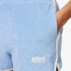 Sporty & Rich X Prince Brand-embroidered Cotton Shorts -Outlet Pique Style Store R04173088 BLUEWHITE ALT04