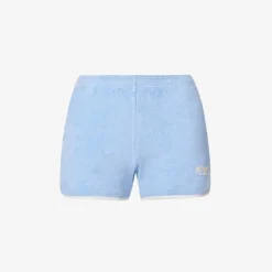 Sporty & Rich X Prince Brand-embroidered Cotton Shorts