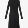 Jil Sander High-neck Flared-skirt Stretch-woven Midi Dress