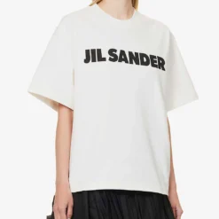 Jil Sander Logo-print Boxy-fit Cotton-jersey T-shirt -Outlet Pique Style Store R04173120 102 ALT02
