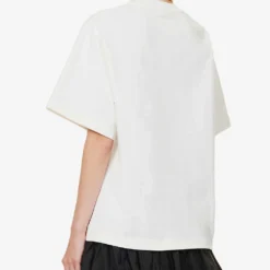 Jil Sander Logo-print Boxy-fit Cotton-jersey T-shirt -Outlet Pique Style Store R04173120 102 ALT03