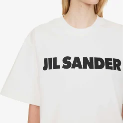 Jil Sander Logo-print Boxy-fit Cotton-jersey T-shirt -Outlet Pique Style Store R04173120 102 ALT04