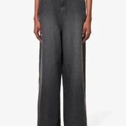 Sasha Gold-toned Hardware Wide-leg Relaxed-fit Jeans -Outlet Pique Style Store R04173157 DARKGREY ALT02